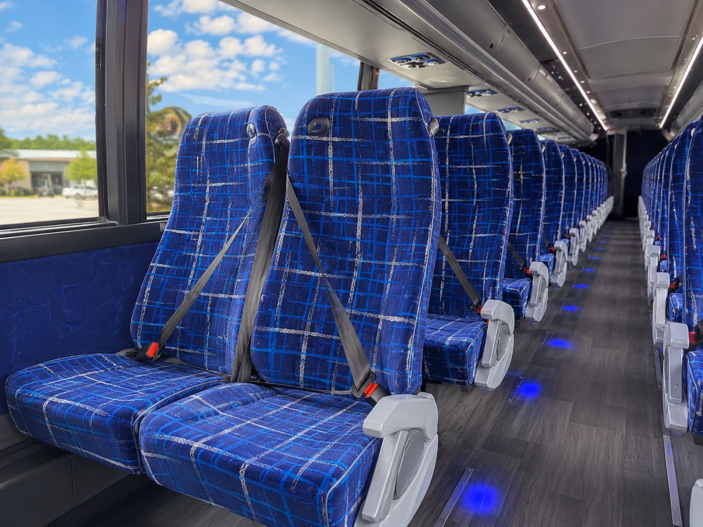 bloomfield charter bus rental interior
